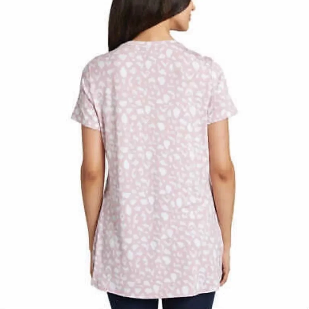 ELLEN TRACY Ladies Short Sleeve HiLo Hem Tunic Top - Picture 4 of 5